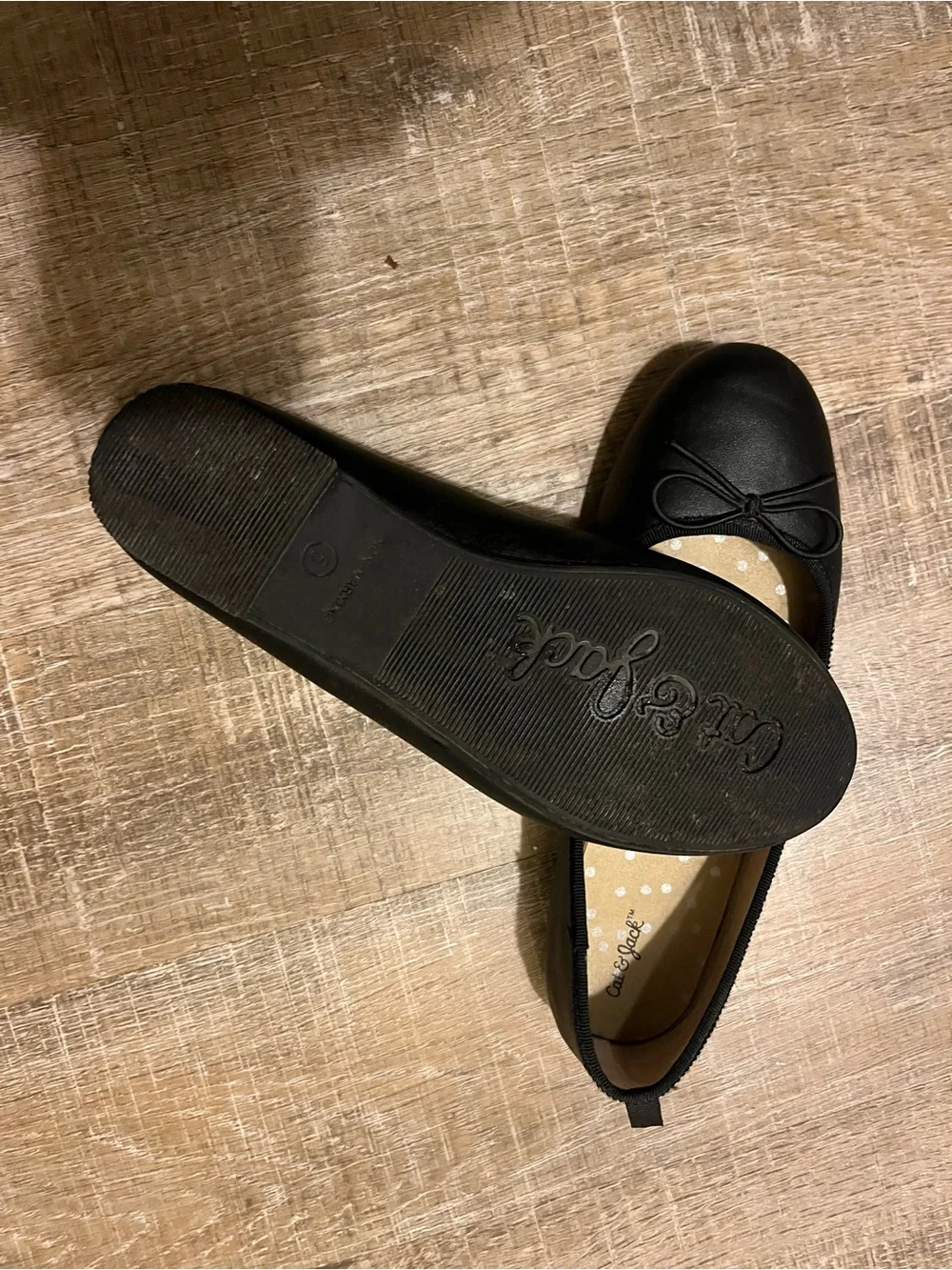 Cat & Jack Black Girls' Ballet Flats with Bow